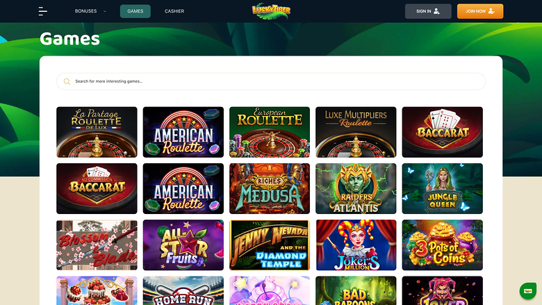 Lucky Tiger Casino — Games lobby