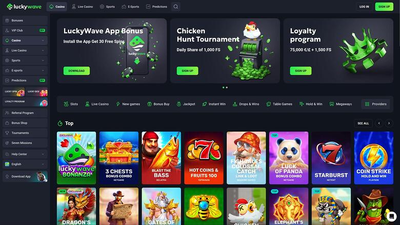 Lucky Wave Casino — Homepage