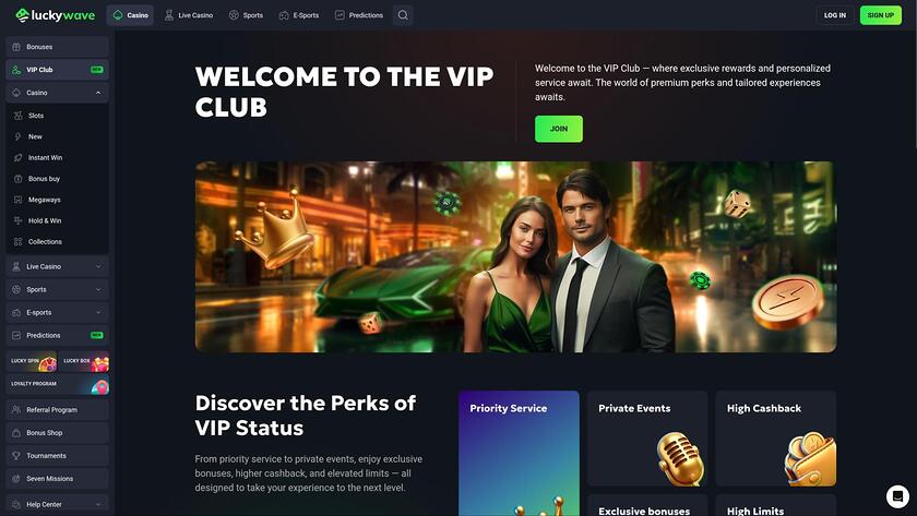 Lucky Wave Casino — VIP section