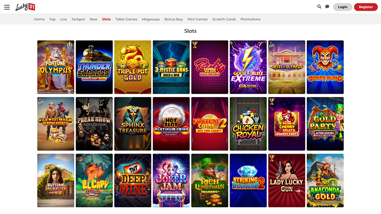Lucky31 Casino — Games lobby