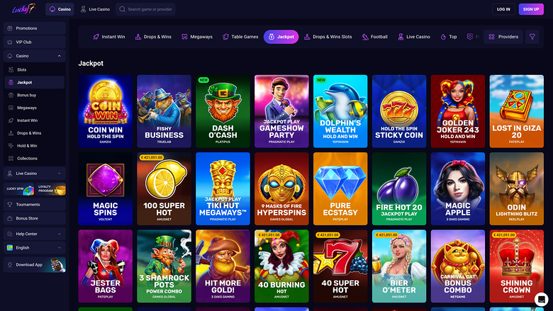 Lucky7even — Jackpot games