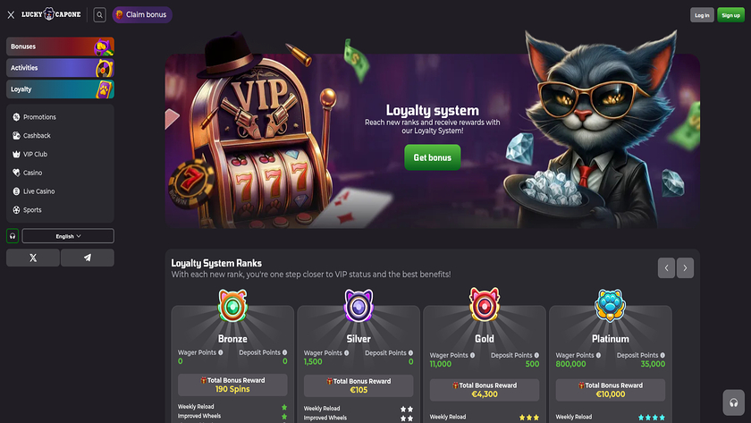 LuckyCapone Casino — VIP section