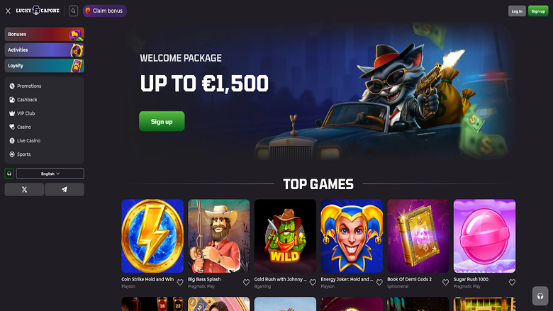 LuckyCapone Casino — Homepage