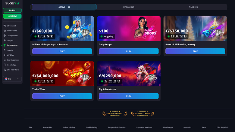 LuckyElf Casino — Tournaments