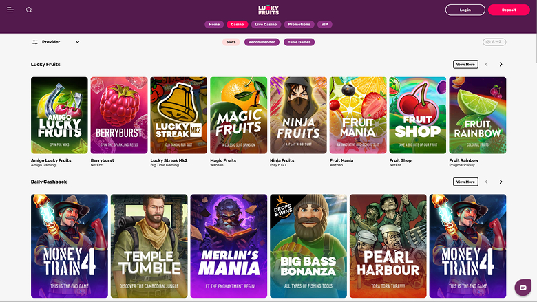 LuckyFruits Casino — Games lobby