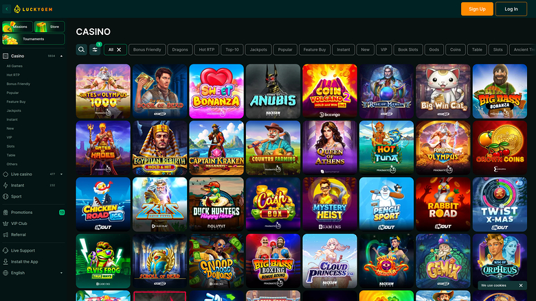 Luckygem Casino — Games lobby