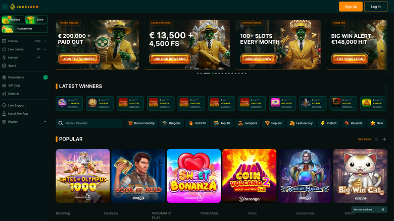 Luckygem Casino — Homepage