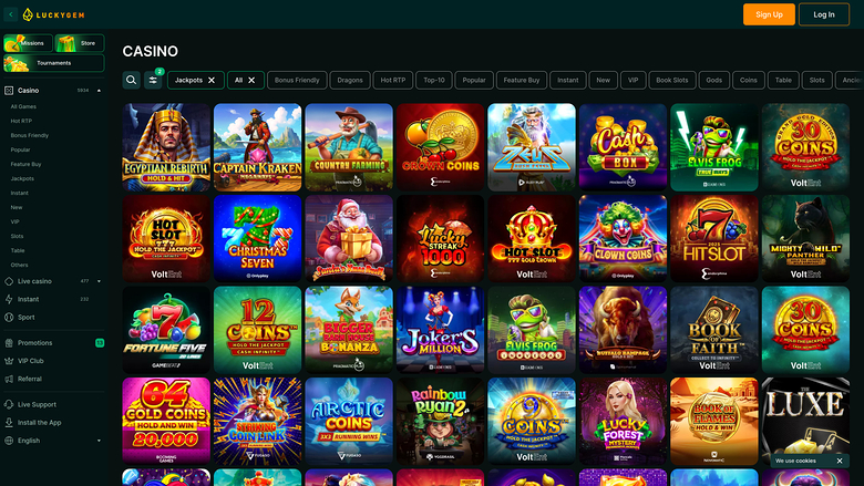Luckygem Casino — Jackpot games