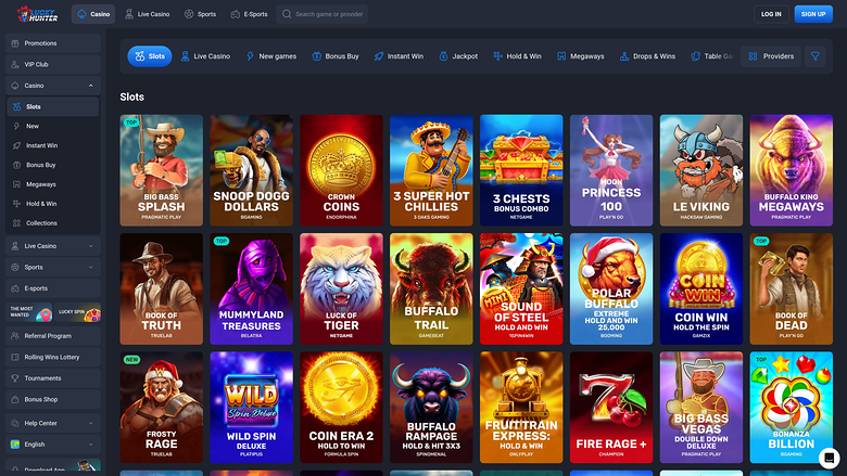 LuckyHunter — Games lobby
