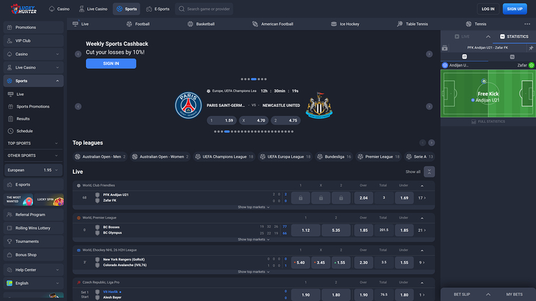 LuckyHunter — Sportsbook