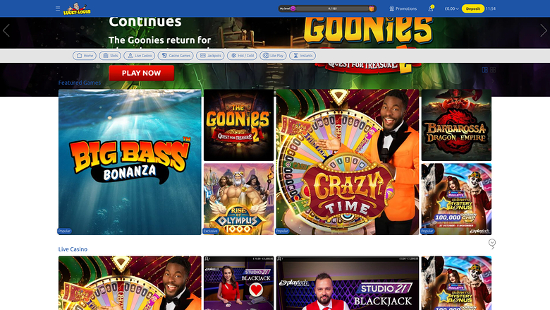 LuckyLouis Casino — Games lobby