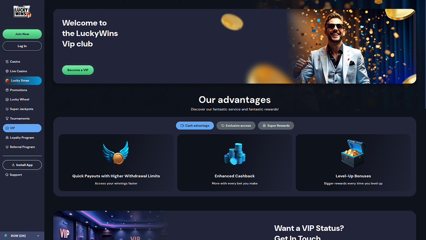 LuckyWins Casino — VIP section