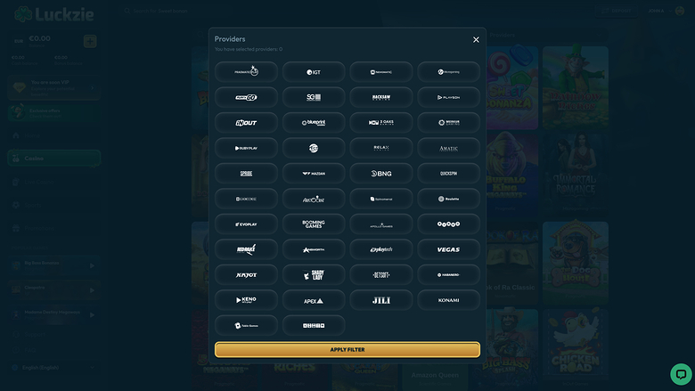Luckzie Casino — Games by studio