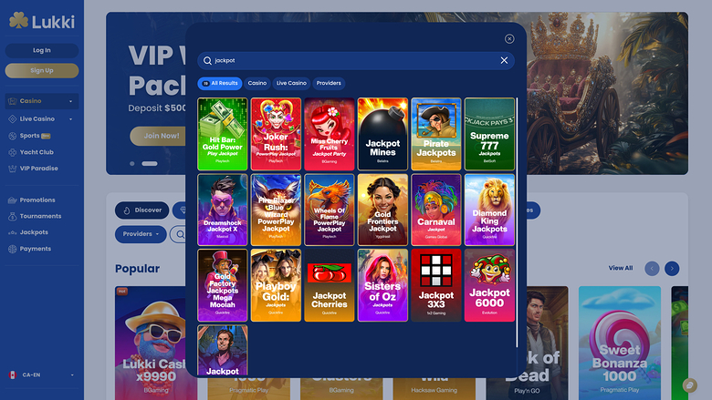 Lukki Casino — Jackpot games