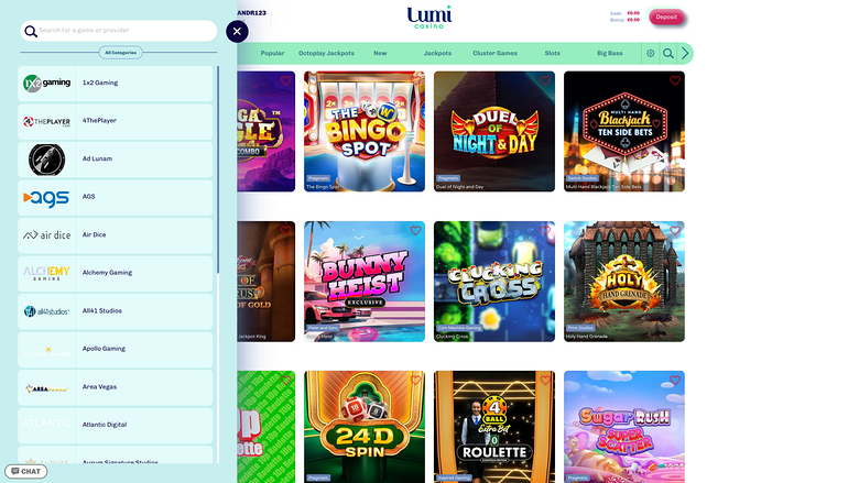 Lumi Casino — Games by studio