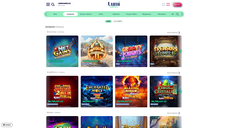 Lumi Casino — Jackpot games