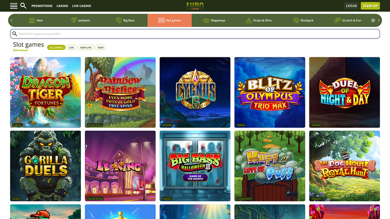 Lumo Casino — Games lobby