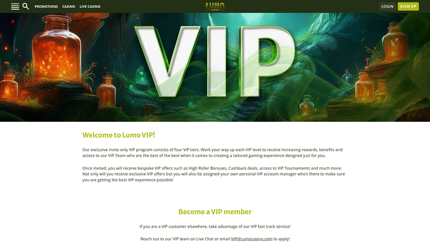 Lumo Casino — VIP section