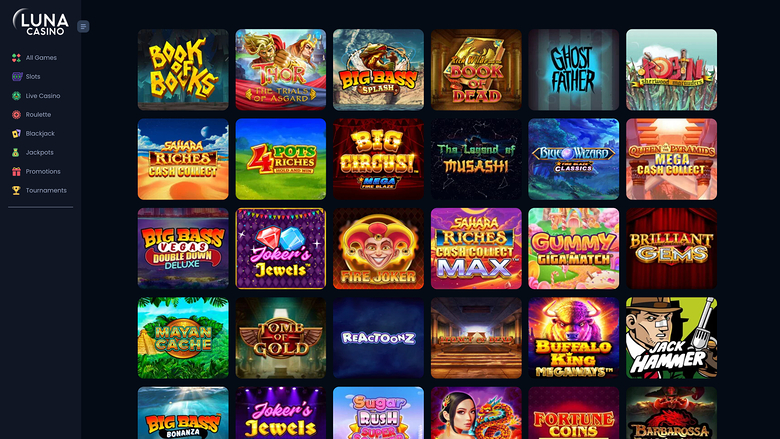 Luna Casino — Games lobby