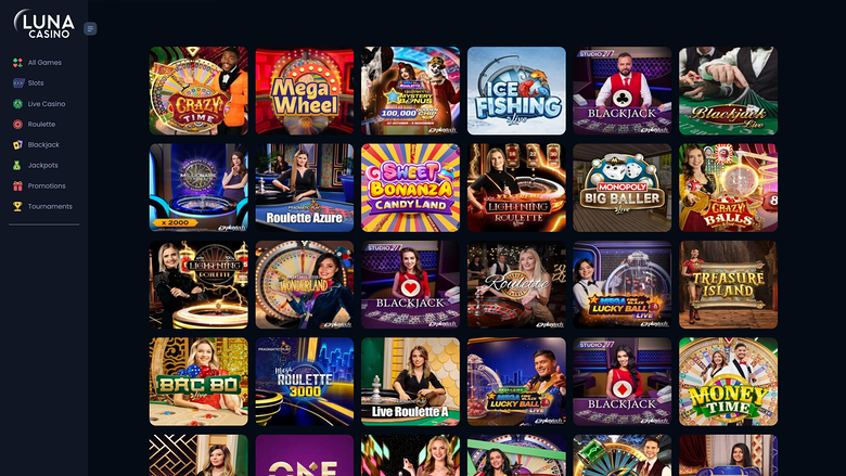 Luna Casino — Live dealer lobby