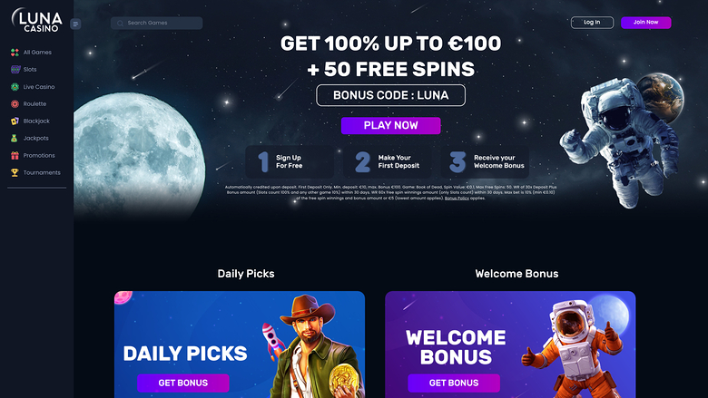 Luna Casino — Promotions page