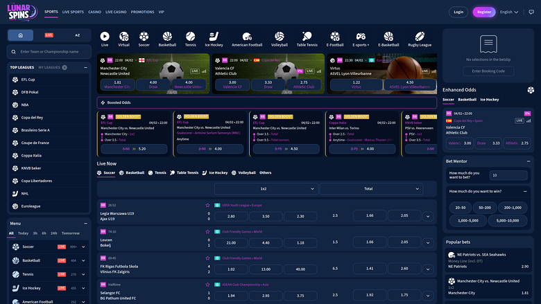 LunarSpins Casino — Sportsbook