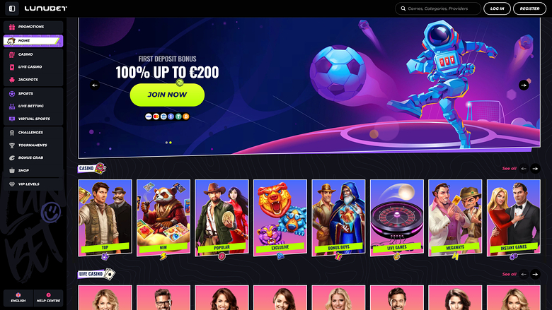 LunuBet — Homepage