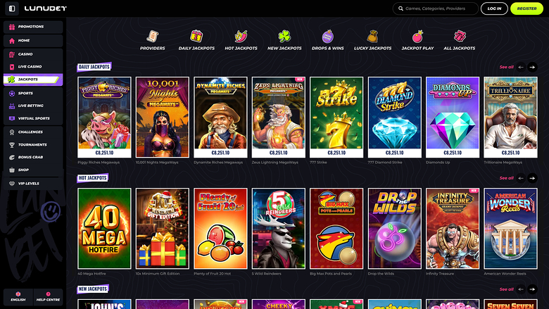 LunuBet — Jackpot games