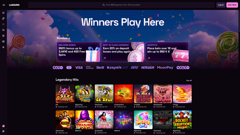 Lussurio Casino — Homepage