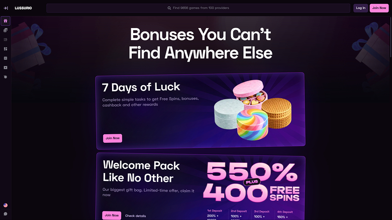 Lussurio Casino — Promotions page