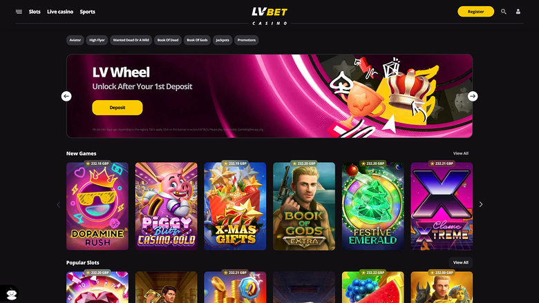 LV BET Casino — Homepage