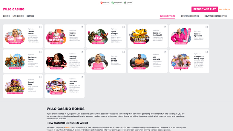Lyllo Casino — Promotions page