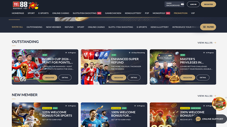 M88 Casino — Promotions page