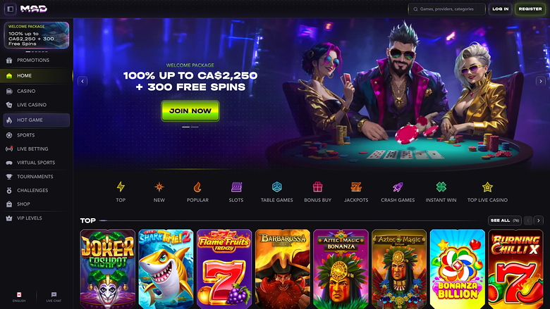 MadCasino — Homepage