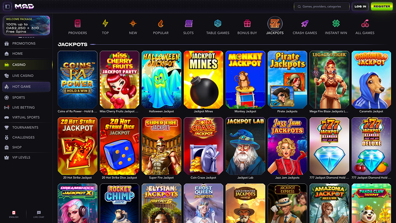 MadCasino — Jackpot games