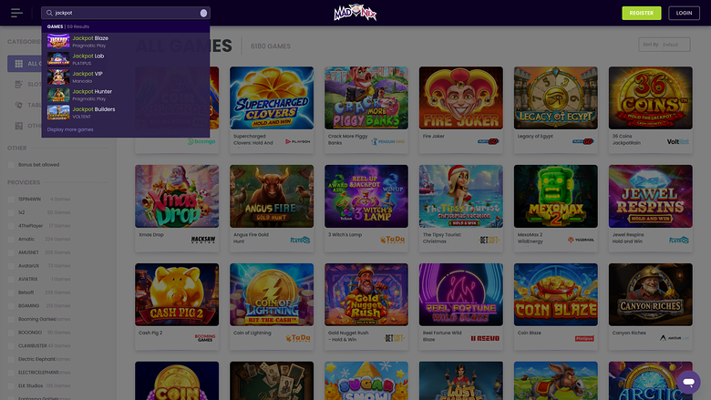 Madnix Casino — Jackpot games