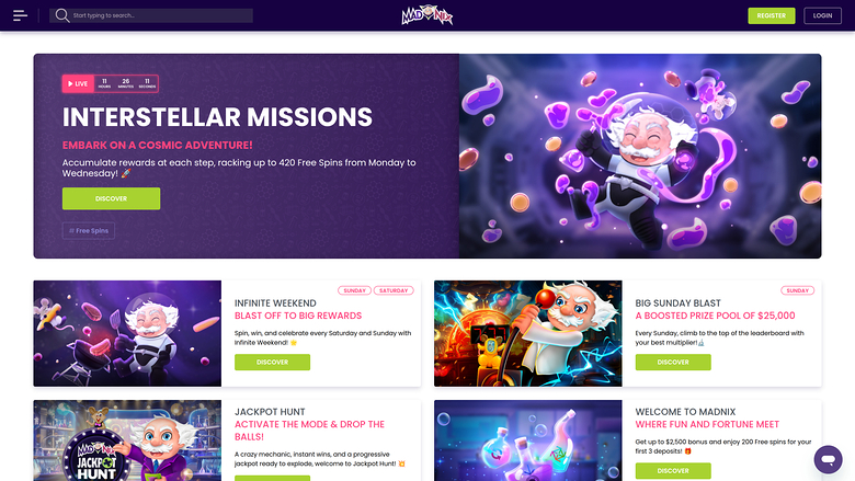 Madnix Casino — Promotions page