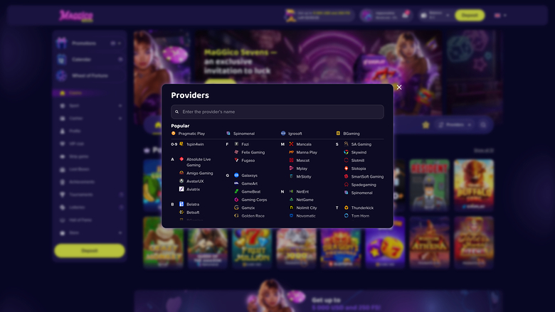 Maggico Casino — Games by studio