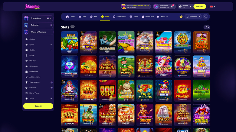 Maggico Casino — Games lobby