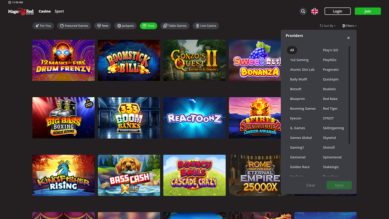 Magic Red Casino — Games by studio