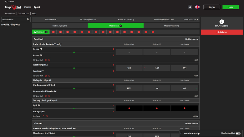 Magic Red Casino — Sportsbook