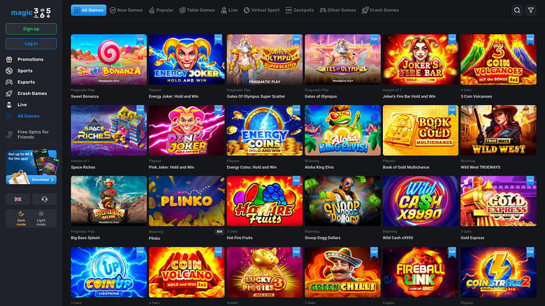 Magic365 Casino — Games lobby