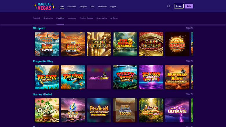 Magical Vegas Casino — Games by studio