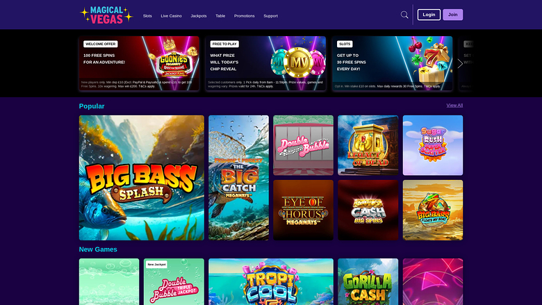 Magical Vegas Casino — Homepage