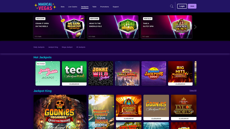 Magical Vegas Casino — Jackpot games