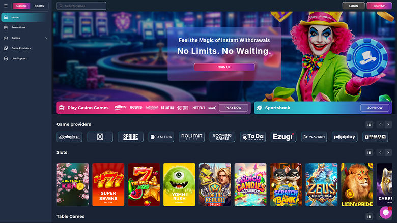 Magicianbet Casino — Homepage