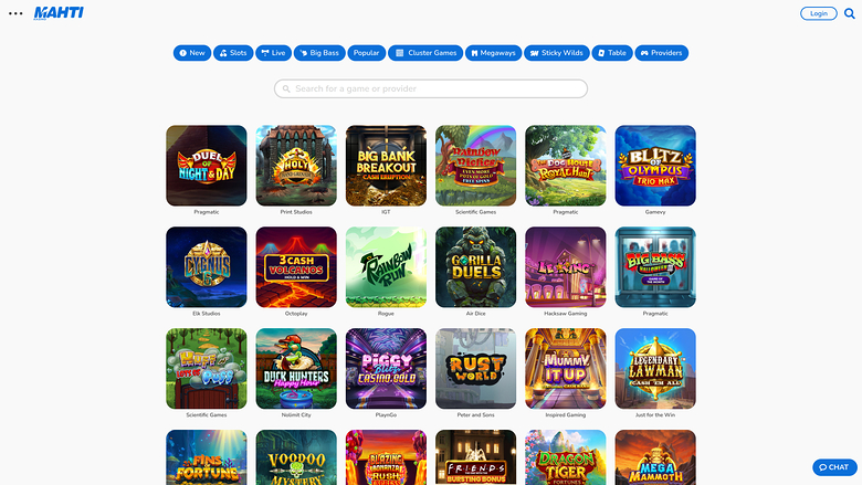 Mahti Kasino — Games lobby