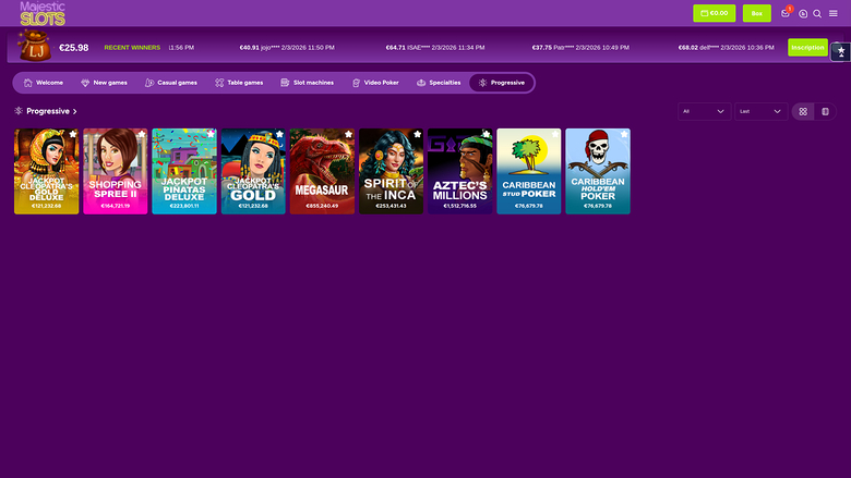 Majestic Slots Casino — Jackpot games