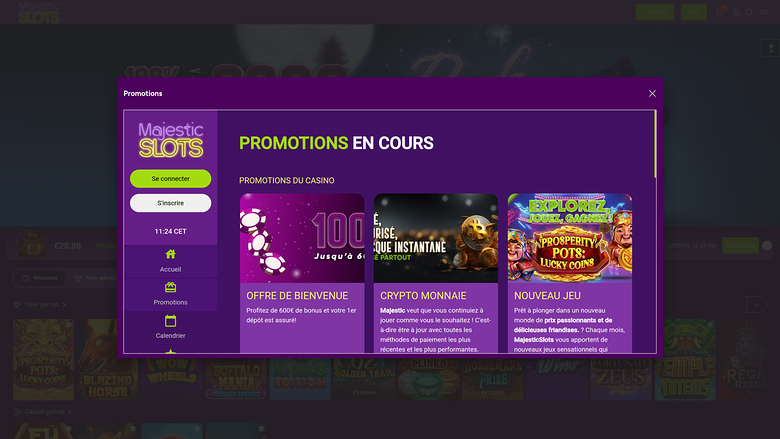 Majestic Slots Casino — Promotions page
