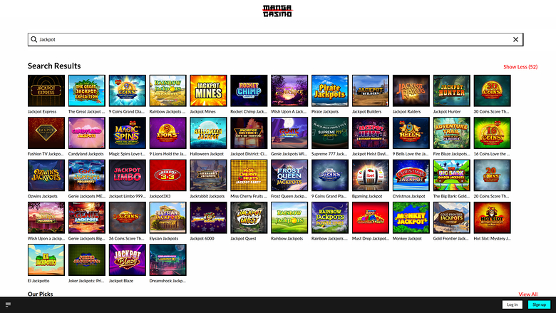Manga Casino — Jackpot games
